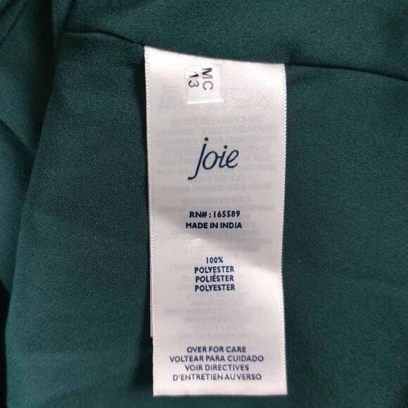 Joie Dress Womens XXL 2X Green White Dot Long Sleeve Lined Boho Peasant Buttons - Picture 8 of 10